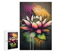 1000 PCS Jigsaw Puzzles for Teenagerss Graffiti Lotus Flower Adult Jigsaw Toy Wall Decor Precision Cutting Unique Birthday And Gifts 1000 PCS
