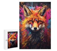 1000 PCS Jigsaw Puzzles for Teenagerss Graffiti Splatter Fox Wall Adult Puzzles Hands-on Game Hand Speed Race Fun at Home Activities, 1000 PCS