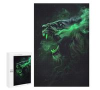 1000 PCS Jigsaw Puzzles for Teenagerss Green Panther Smoke Artwork Puzzle For Teenagerss Difficult Challenge Educational Challenge Family Fun & Game Night 1000 PCS