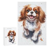 1000 PCS Jigsaw Puzzles for Teenagerss Happy Cavalier King Charles Spaniel Puzzle for Adults Relaxing Games Improve Memory Fun Activities at Home 1000 PCS