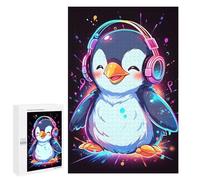 1000 PCS Jigsaw Puzzles for Teenagerss Happy Penguin Headphones Adult Jigsaw Toy Wall Decor Precision Cutting Unique Birthday And Gifts 1000 PCS