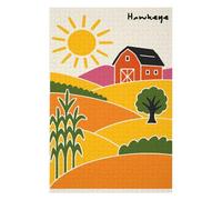1000 PCS Jigsaw Puzzles for Teenagerss Hawkeye Iowa Farm Landscape Illustration Adult Jigsaw Puzzle Family Games Difficult Challenge Christmas Birthday Gifts 1000 PCS