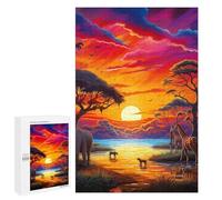 1000 PCS Jigsaw Puzzles for Teenagerss Jigsaw African Sunset Majesty Jigsaw Hands-on Game Improve Memory for Birthday, Chrismas 1000 PCS