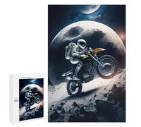 1000 PCS Jigsaw Puzzles for Teenagerss Jigsaw Astronaut Motorcycle Moon -2 Adult Jigsaw Puzzle Hands-on Game Hand Speed Race for Birthday, Chrismas 1000 PCS