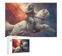 1000 PCS Jigsaw Puzzles for Teenagerss Jigsaw Astronaut Riding A Giant Cat in Space Jigsaw Hands-on Game Improve Memory for Birthday, Chrismas 1000 PCS