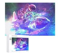 1000 PCS Jigsaw Puzzles for Teenagerss Jigsaw Astronaut Riding Motorcycle in Space Jigsaw Hands-on Game Improve Memory for Birthday, Chrismas 1000 PCS
