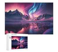 1000 PCS Jigsaw Puzzles for Teenagerss Jigsaw Aurora Borealis Over Snowy Peaks Puzzle for Adults Relax Games Improve Memory for Birthday, Chrismas 1000 PCS