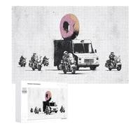 1000 PCS Jigsaw Puzzles for Teenagerss Jigsaw Banksy Donut Track Adult Jigsaw Toy Wall Decor Difficult Hard Help The Brain Exercise 1000 PCS