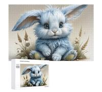 1000 PCS Jigsaw Puzzles for Teenagerss Jigsaw Blue Fluffy Bunny Jigsaw Hands-on Game Improve Memory for Birthday, Chrismas 1000 PCS