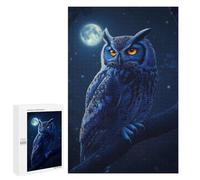 `1000 PCS Jigsaw Puzzles for Teenagerss Jigsaw Blue Owl Perched at Night Jigsaw for Adults Family Games Birthday Present Deal As Gifts for The Whole Family 1000 PCS
