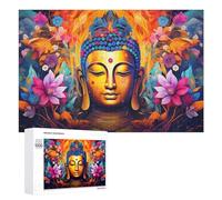 1000 PCS Jigsaw Puzzles for Teenagerss Jigsaw Buddha's Serenity Amidst Floral Harmony Puzzle for Adults Relax Games Improve Memory for Birthday, Chrismas 1000 PCS