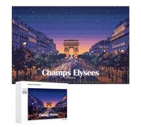 1000 PCS Jigsaw Puzzles for Teenagerss Jigsaw Champs Elysees Paris Night Scene Puzzles for Adults Brain Teaser Game But Fun And Humorous Help The Brain Exercise 1000 PCS