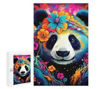 1000 PCS Jigsaw Puzzles for Teenagerss Jigsaw Colorful Floral Panda Puzzle for Adults Relax Games Improve Memory for Birthday, Chrismas 1000 PCS