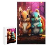 1000 PCS Jigsaw Puzzles for Teenagerss Jigsaw Colorful Squirrels in Fantasy Forest Jigsaw Hands-on Game Improve Memory for Birthday, Chrismas 1000 PCS