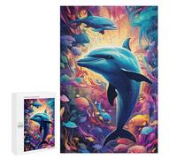 1000 PCS Jigsaw Puzzles for Teenagerss Jigsaw Colorful Underwater Dolphins Jigsaw Hands-on Game Improve Memory for Birthday, Chrismas 1000 PCS