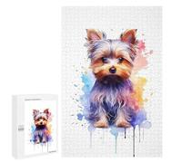 1000 PCS Jigsaw Puzzles for Teenagerss Jigsaw Cute Yorkshire Terrier Dog Puzzles for Adults Brain Teaser Game But Fun And Humorous Help The Brain Exercise 1000 PCS