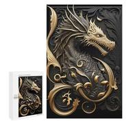 1000 PCS Jigsaw Puzzles for Teenagerss Jigsaw Dragon Golden Flame Puzzles for Adults Brain Teaser Game But Fun And Humorous Help The Brain Exercise 1000 PCS