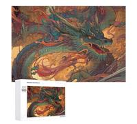 1000 PCS Jigsaw Puzzles for Teenagerss Jigsaw Dragon's Fiery Ascension Jigsaw Hands-on Game Improve Memory for Birthday, Chrismas 1000 PCS