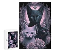 1000 PCS Jigsaw Puzzles for Teenagerss Jigsaw Enchanted Feline Portraits Adult Jigsaw Brain Teaser Game Hand Speed Race Stress Reduction Gifts 1000 PCS