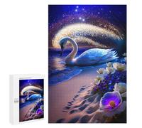 1000 PCS Jigsaw Puzzles for Teenagerss Jigsaw Enchanted Swan Beach Scene Puzzle for Adults Relax Games Improve Memory for Birthday, Chrismas 1000 PCS