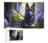 1000 PCS Jigsaw Puzzles for Teenagerss Jigsaw Fantasy Forest with German Shepherd Puzzle for Adults Relax Games Improve Memory for Birthday, Chrismas 1000 PCS