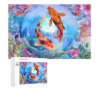 1000 PCS Jigsaw Puzzles for Teenagerss Jigsaw Koi Fish Pond Fantasy Artwork Jigsaw Hands-on Game Improve Memory for Birthday, Chrismas 1000 PCS