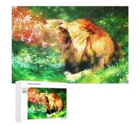 1000 PCS Jigsaw Puzzles for Teenagerss Jigsaw Lion Roaring in Fantasy Forest Jigsaw Hands-on Game Improve Memory for Birthday, Chrismas 1000 PCS
