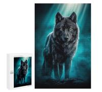 1000 PCS Jigsaw Puzzles for Teenagerss Jigsaw Majestic Black Wolf Adult Jigsaw Toy Wall Decor Difficult Hard Help The Brain Exercise 1000 PCS
