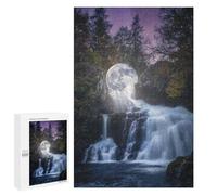 `1000 PCS Jigsaw Puzzles for Teenagerss Jigsaw Melting Moon Waterfall Jigsaw for Adults Family Games Birthday Present Deal As Gifts for The Whole Family 1000 PCS