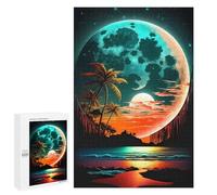 1000 PCS Jigsaw Puzzles for Teenagerss Jigsaw Moonlit Beach Paradise Puzzle for Adults Relax Games Improve Memory for Birthday, Chrismas 1000 PCS