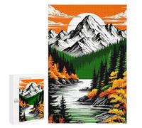 `1000 PCS Jigsaw Puzzles for Teenagerss Jigsaw Mountain Landscape with River And Forest Jigsaw for Adults Family Games Birthday Present Deal As Gifts for The Whole Family 1000 PCS