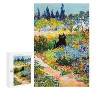 1000 PCS Jigsaw Puzzles for Teenagerss Jigsaw Painted Garden with Black Cat Jigsaw Hands-on Game Improve Memory for Birthday, Chrismas 1000 PCS