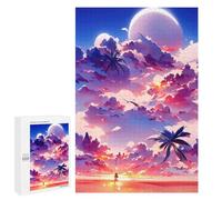 1000 PCS Jigsaw Puzzles for Teenagerss Jigsaw Palm Trees Under A Dreamy Sky Jigsaw Hands-on Game Improve Memory for Birthday, Chrismas 1000 PCS