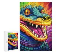 1000 PCS Jigsaw Puzzles for Teenagerss Jigsaw Rainbow Crocodile Artwork Puzzle for Adults Relax Games Improve Memory for Birthday, Chrismas 1000 PCS
