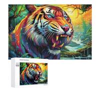 1000 PCS Jigsaw Puzzles for Teenagerss Jigsaw Rainbow Tiger in The Jungle Jigsaw Hands-on Game Improve Memory for Birthday, Chrismas 1000 PCS