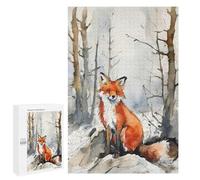 `1000 PCS Jigsaw Puzzles for Teenagerss Jigsaw Red Fox in Winter Forest Jigsaw for Adults Family Games Birthday Present Deal As Gifts for The Whole Family 1000 PCS