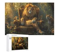 1000 PCS Jigsaw Puzzles for Teenagerss Jigsaw Royal Lion Throne in Jungle Jigsaw Hands-on Game Improve Memory for Birthday, Chrismas 1000 PCS