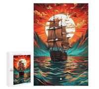 1000 PCS Jigsaw Puzzles for Teenagerss Jigsaw Sailing Ship at Sunset Adult Jigsaw Puzzle Hands-on Game Hand Speed Race for Birthday, Chrismas 1000 PCS