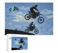 1000 PCS Jigsaw Puzzles for Teenagerss Jigsaw Sky Racing Motorcycles Soar Above Clouds Jigsaw Hands-on Game Improve Memory for Birthday, Chrismas 1000 PCS