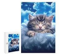 1000 PCS Jigsaw Puzzles for Teenagerss Jigsaw Sleeping Cloud Kitten -1 Puzzle for Adults Relax Games Improve Memory for Birthday, Chrismas 1000 PCS