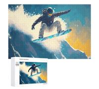 1000 PCS Jigsaw Puzzles for Teenagerss Jigsaw Snowboarder in Action on Mountain Slope Puzzle for Adults Relax Games Improve Memory for Birthday, Chrismas 1000 PCS
