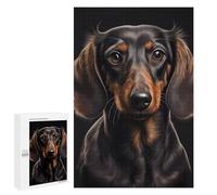 1000 PCS Jigsaw Puzzles for Teenagerss Jigsaw Stylish Dachshund Portrait Artwork Adult Jigsaw Brain Teaser Game Hand Speed Race Stress Reduction Gifts 1000 PCS