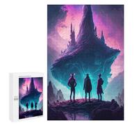 1000 PCS Jigsaw Puzzles for Teenagerss Jigsaw Three Figures Gazing at A Floating Island Adult Jigsaw Brain Teaser Game Hand Speed Race Stress Reduction Gifts 1000 PCS