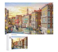 1000 PCS Jigsaw Puzzles for Teenagerss Jigsaw Venice Canal Sunset Puzzle Jigsaw Hands-on Game Improve Memory for Birthday, Chrismas 1000 PCS