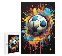 1000 PCS Jigsaw Puzzles for Teenagerss Jigsaw Vibrant Soccer Ball Artwork Puzzle for Adults Relax Games Improve Memory for Birthday, Chrismas 1000 PCS