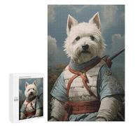 1000 PCS Jigsaw Puzzles for Teenagerss Jigsaw Westie The Samurai Puzzles for Adults Brain Teaser Game But Fun And Humorous Help The Brain Exercise 1000 PCS