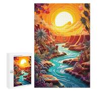 1000 PCS Jigsaw Puzzles for Teenagerss Jigsaw Whimsical Sunset Canyon Adult Jigsaw Brain Teaser Game Hand Speed Race Stress Reduction Gifts 1000 PCS