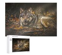 1000 PCS Jigsaw Puzzles for Teenagerss Jigsaw Wolf in Autumn Forest Jigsaw Hands-on Game Improve Memory for Birthday, Chrismas 1000 PCS