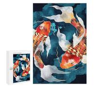 1000 PCS Jigsaw Puzzles for Teenagerss Metallic Koi II Puzzle For Teenagerss Difficult Challenge Educational Challenge Family Fun & Game Night 1000 PCS