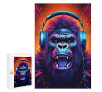 1000 PCS Jigsaw Puzzles for Teenagerss Monkey Headphone Dj Music Adult Jigsaw Toy Wall Decor Precision Cutting Unique Birthday And Gifts 1000 PCS